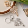 Wholesale Coconut tree inlaid with diamond pearl metal key