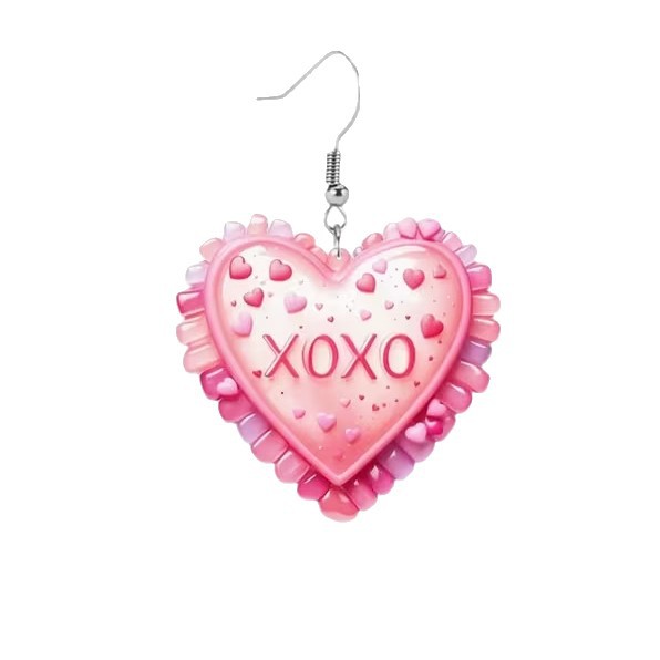 Wholesale Pink Love Candy Color Valentine's Day Acrylic Earrings