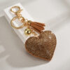 Wholesale Heart-shaped Rhinestone Leather Keychain