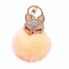 Wholesale Creative Water Diamond Fox Head Hairball Keychain