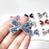 Wholesale Alloy Multicolor Crystal Bowknot Straight Hole Loose Beads
