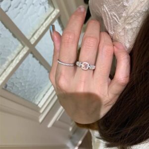 [sugar cube diamond set ring] / Adjustable opening