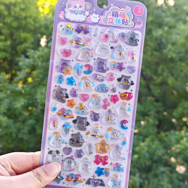 Wholesale Fresh and Simple Fruit Tit 3D Crystal Relief Sticker for Children and Girls Little Nose Gag Card Decorative Sticker