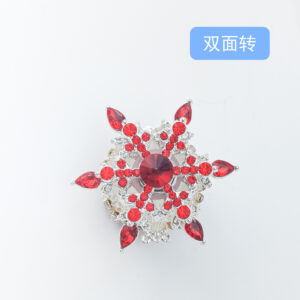 Snowflake red double-sided turning (1 piece