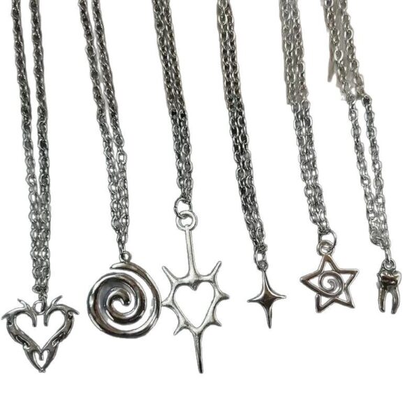 Wholesale Gothic alloy pendant heart-shaped punk necklace