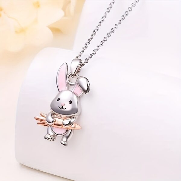 Wholesale Cute Cartoon Pink Rabbit Necklace