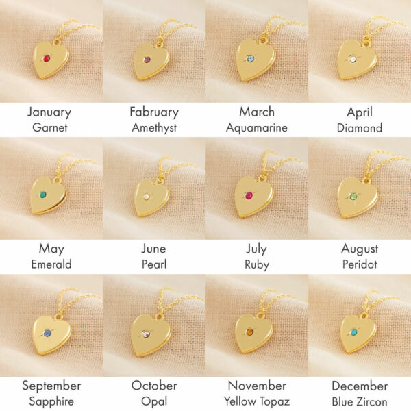 Wholesale December Birthday Stone Heart Opening And Closing Album Necklace Mother's Day