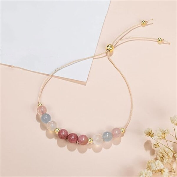 Wholesale Natural stone red patterned stone bead adjustable healing bracelet