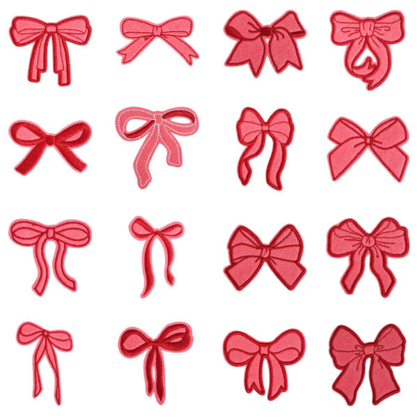 Wholesale Red diverse bow embroidery DIY Patches