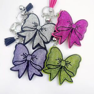 Wholesale crystal rhinestone bow keychain