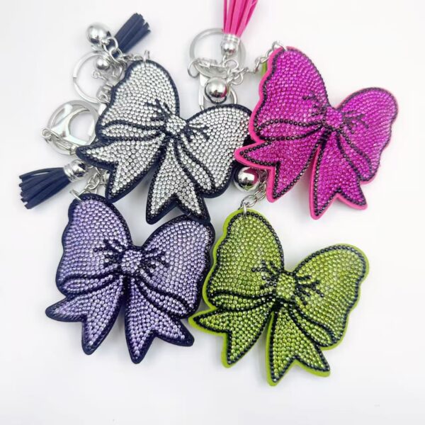 Wholesale crystal rhinestone bow keychain