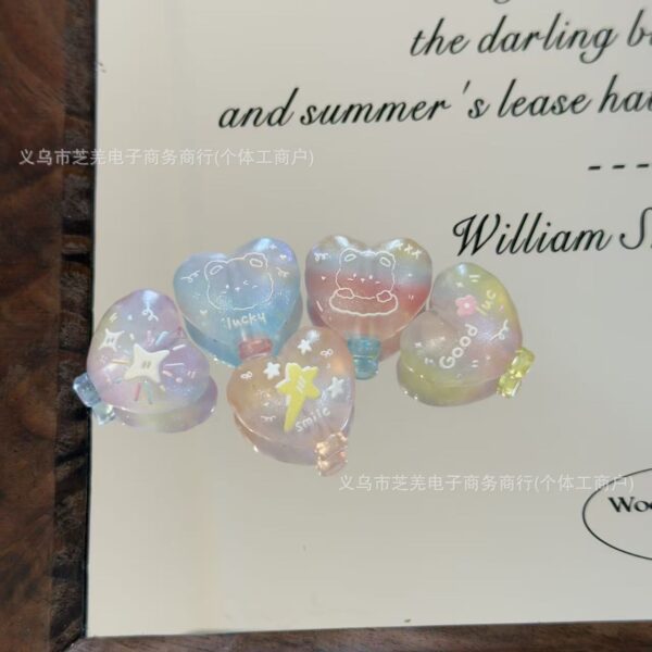 Wholesale 10pcs relief star elephant love balloon acrylic beads