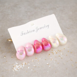 Wholesale Painted glossy water droplet shaped earring set