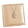 Wholesale Cute Diamond Cartoon Cat Pendant Necklace