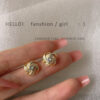 Wholesale Micro inlaid zircon spiral silver needle earrings