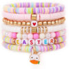 Wholesale Easter egg macaron colored acrylic Easter rabbit bracelet