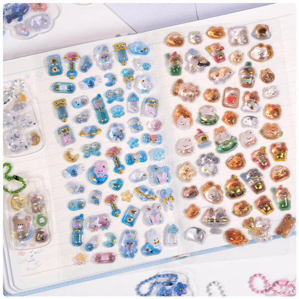 Wholesale Cute cartoon crystal relief 3D Stickers