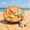Wholesale Braided Color Rope Necklace Shell Fish Pendant Summer Bohemian Necklace