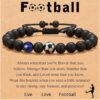 Wholesale Football baseball bead black frosted tiger eye stone bracelet