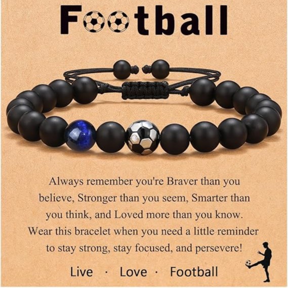 Wholesale Football baseball bead black frosted tiger eye stone bracelet