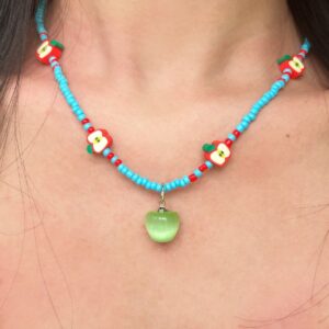 7 # Necklace-1 piece-green apple d1185
