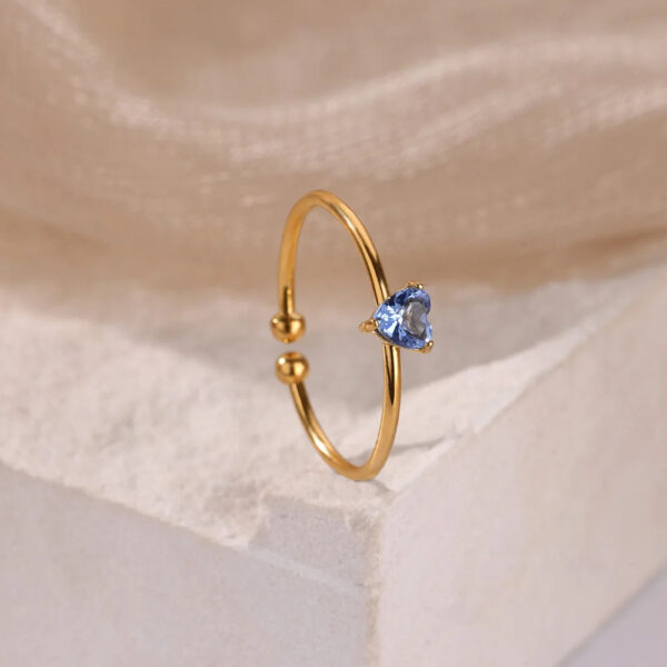 O1CN01Zwllct1pliCSMUCGz_2219325775401-0-cib Wholesale Stainless steel zircon heart-shaped open ring