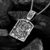 Wholesale Titanium Steel Cross Knight Card Pendant Necklace