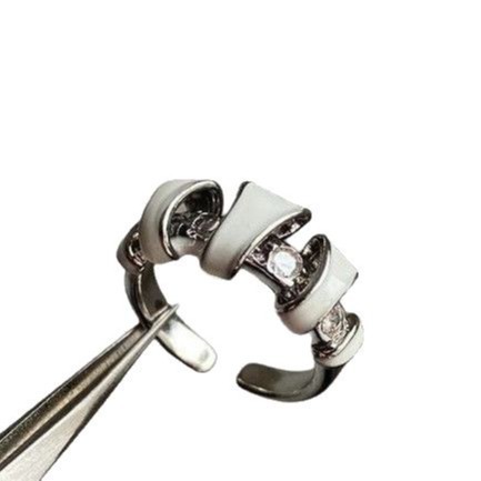 Wholesale Drip oil enamel set with diamond opening, layered ring