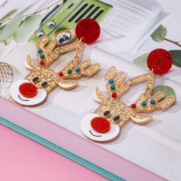 Wholesale Christmas Elk Acrylic Earrings
