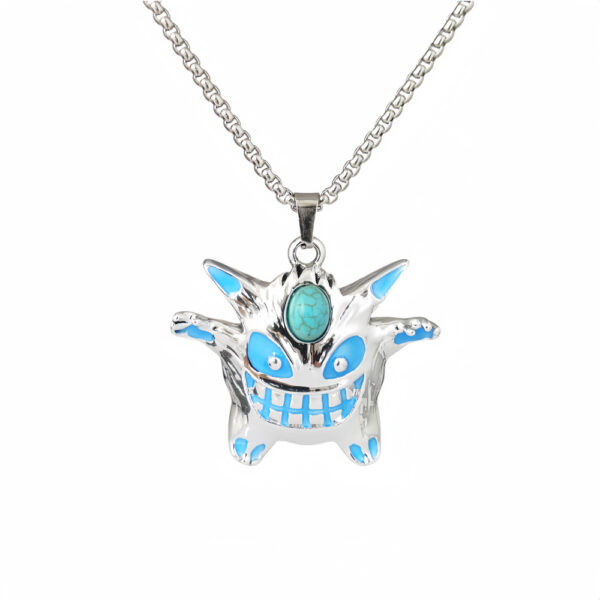 Wholesale Halloween Alloy Electroplating Demon Monster Luminous Necklace