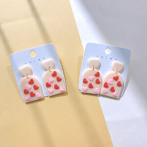 Wholesale Heart shaped geometric soft clay earrings