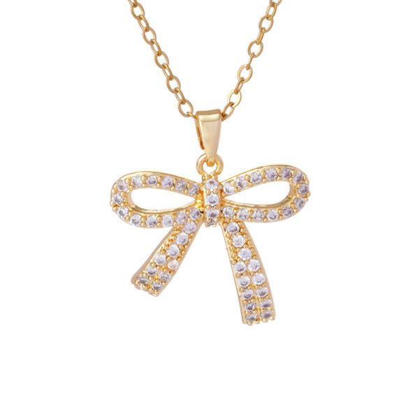 O1CN01a0rtjz20t0JgGEoSf_2215152786906-0-cib Wholesale Copper Inlaid Zircon Bow Pendant Luxury Versatile Stainless Steel Clavicle Necklace Jewelry