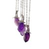 Wholesale Natural amethyst hexagonal pillar witch hat Halloween necklace