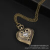 Wholesale Vintage Valentine's Day heart-shaped hollow quartz pocket watch