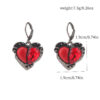 Wholesale Dark Gothic Red Love Cross Butterfly Earrings