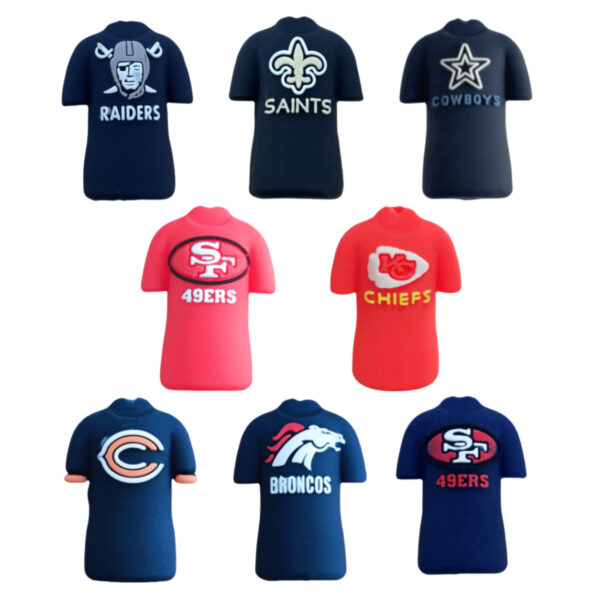 Wholesale Cross-Border Popular Nfl Team Jersey Series Silicone Beads Tk Live Broadcast Amazon DIY String Pen Bead Accessories