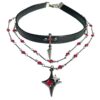 O1CN01a6NfwC1l5L4yhNlFy_2216005864767-0-cib Wholesale Gothic style red cross dark long necklace