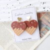 Wholesale Valentine's Day Heart-Shaped Chocolate Cone Acrylic Earrings