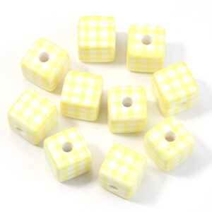 Color plaid light yellow / Size 14mm, aperture 3.8mm