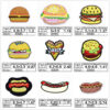 Wholesale Burger Sausage Hot Dog Pizza Cartoon Embroidery DIY Patches
