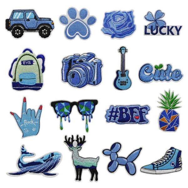 Wholesale Blue series cartoon embroidery DIY Patches