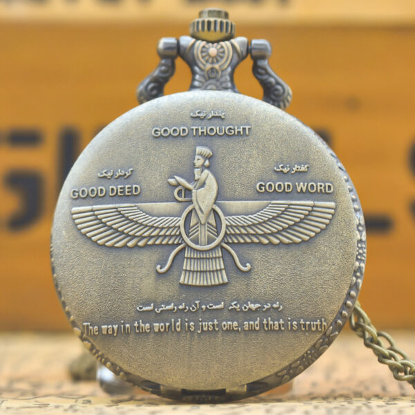 Wholesale Vintage antique bronze carved falcon pocket watch