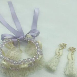 Purple ribbon + earrings