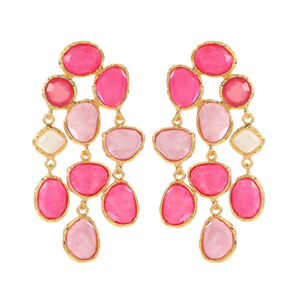 Wholesale Colorful geometric diamond studded Bohemian style earrings