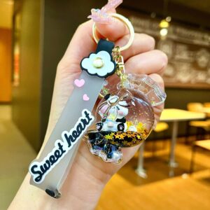 Leather Rope [Round Candy] Black Gold Baby Bottle Panda / Quantity 1 is 1