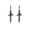 Wholesale Dark Rose Cross Zircon Earrings Accessible Luxury High-End Niche Design Retro Non-Fading Earrings for Women