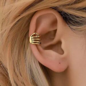 single gold palm ear clip