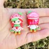 Wholesale 10pcs 34mm cartoon cute fruit girl acrylic beads