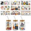 Wholesale Brui UV DTF Crystal Transparent Sticker Cute Cartoon Pattern 16 oz Glass Cup Waterproof Scratch Resistant Cross Border
