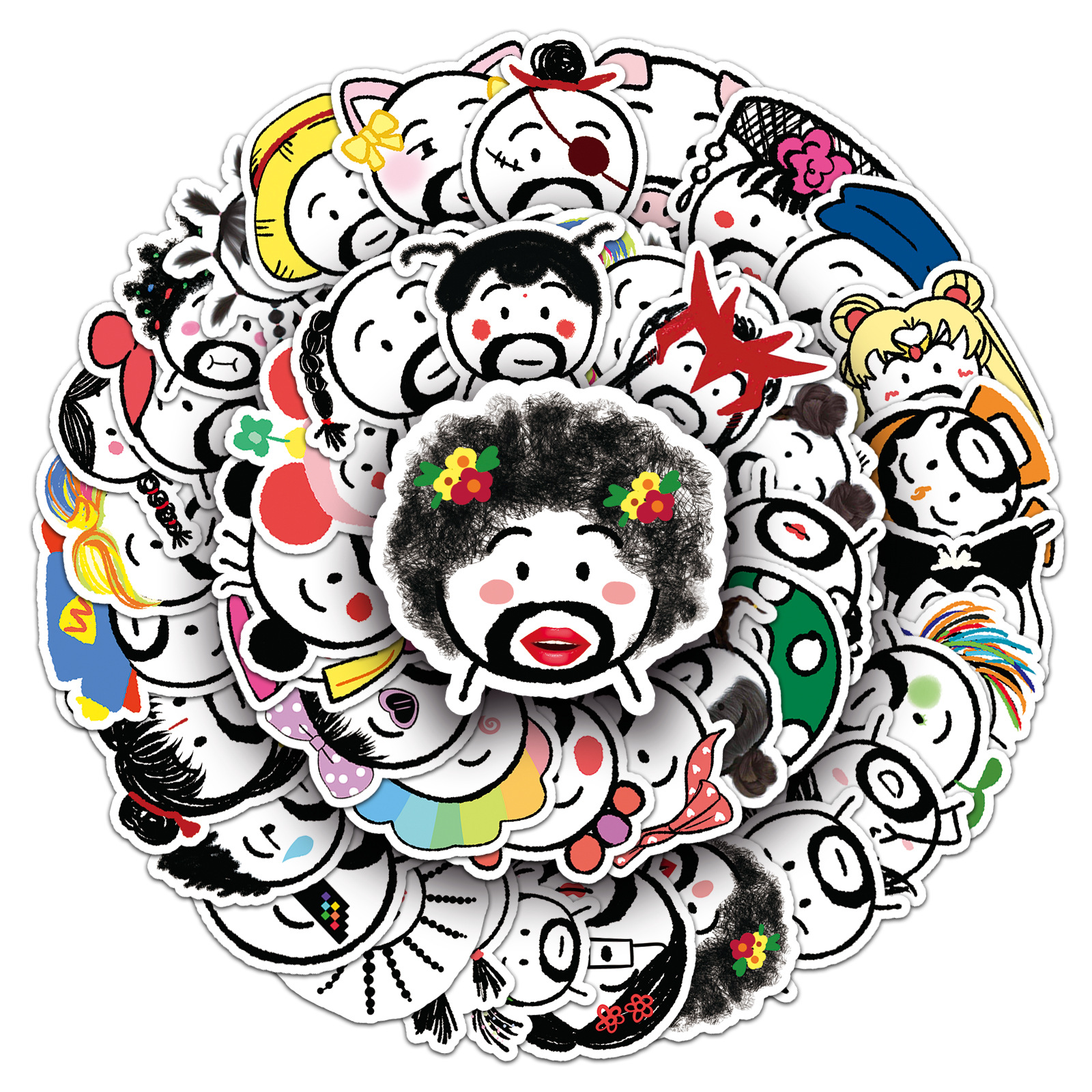 Wholesale 50 funny expression bag stickers funny fun creative colorful stickers OLY Exclusive